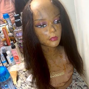 Upart wig straight 16 inch human hair